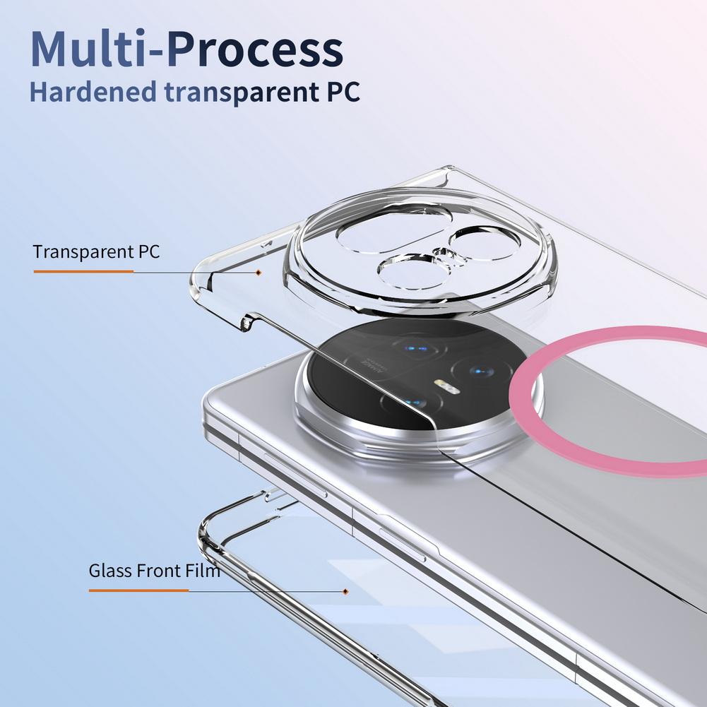 Metal Camera Edge Buttons Magnet Adsorption Tempered Glass Protect Case For Honor Magic V 5 V5 MAGIC V3 Camera Protection Cover