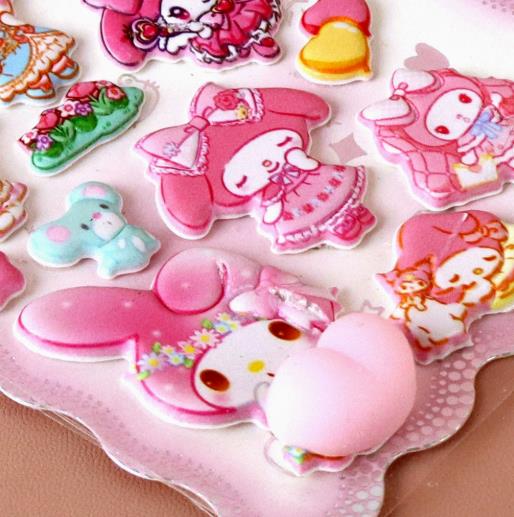 New Soft and cute butt pinchable stress-relieving stickers, children's cartoon Sanrio bear and bunny decorative stickers