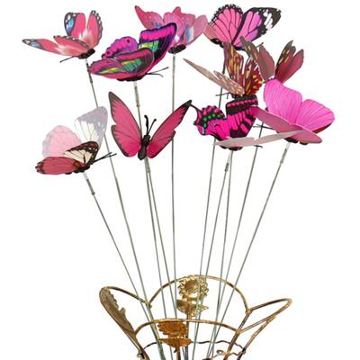 10 unids/set simulación mariposa palo jardín al aire libre maceta decoración ornamento