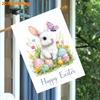 1pc Happy Easter, Featuring Bunnies, Easter Eggs, Blossoms, And Butterflies - A Double-Sided Garden Flag Measuringfor Courtyard Decoration, Suitable F