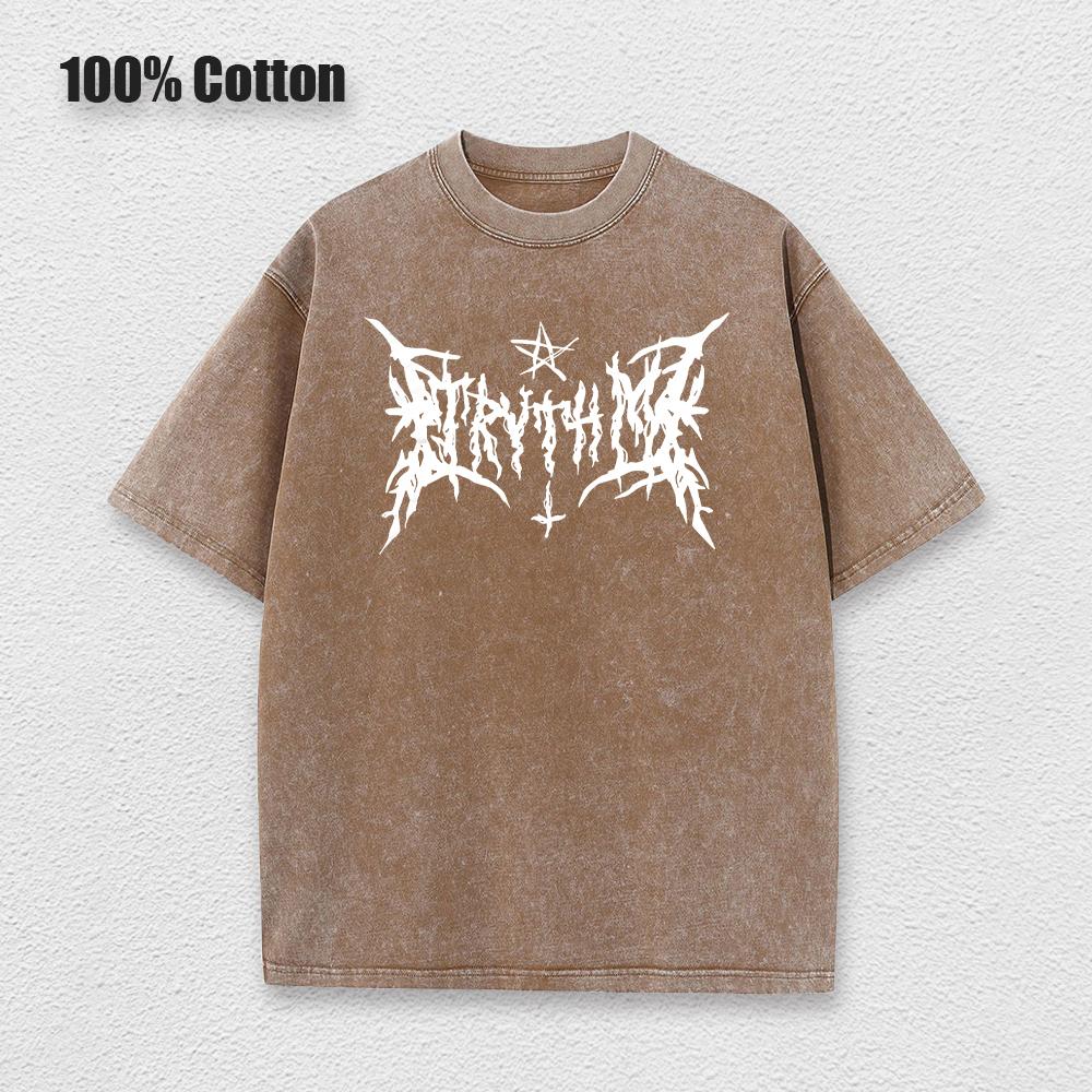 Y2k Hip Hop Vintage 90s Short-Sleeved Oversized T-Shirt Summer Goth Design Sense Loose Top Tide Streetwear Washed Denim T-Shirt