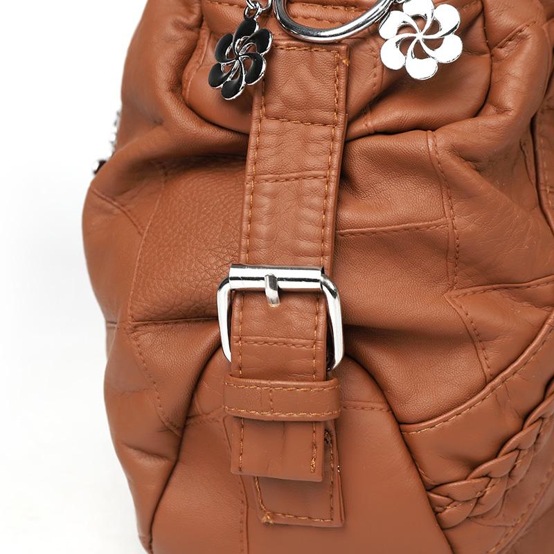 Women's Soft Leather Shoulder Bag Large Capacity Tote Bag Middle-aged Mother Crossbody Bag