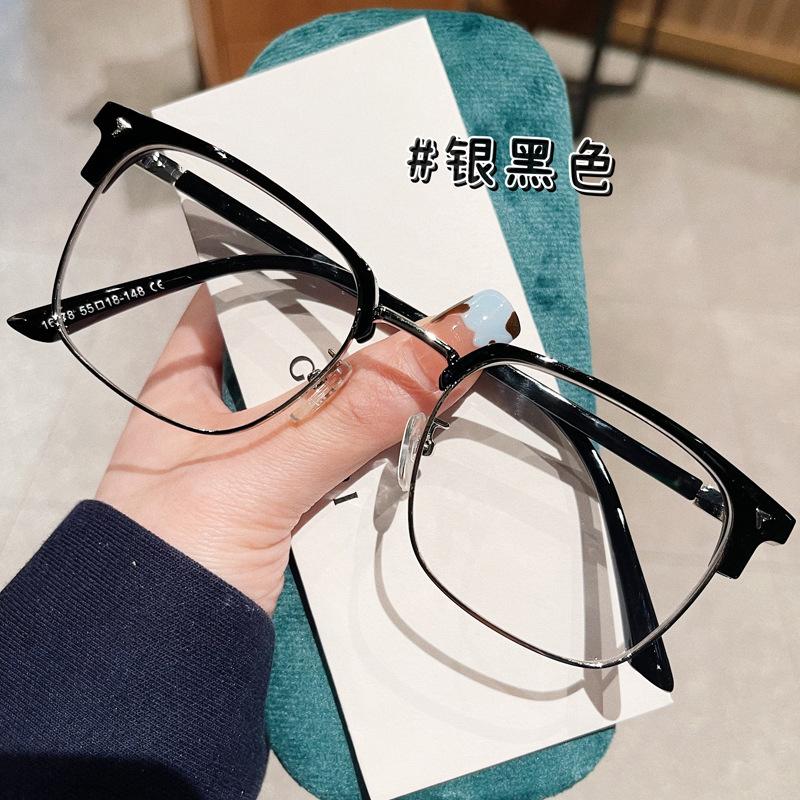 

Half-Frame Glasses Myopia Men Can Be Equipped With Degree Anti-Blue Light Sven Scum Technical Men Glasses Frame Ruffian Handsome Eye Frame