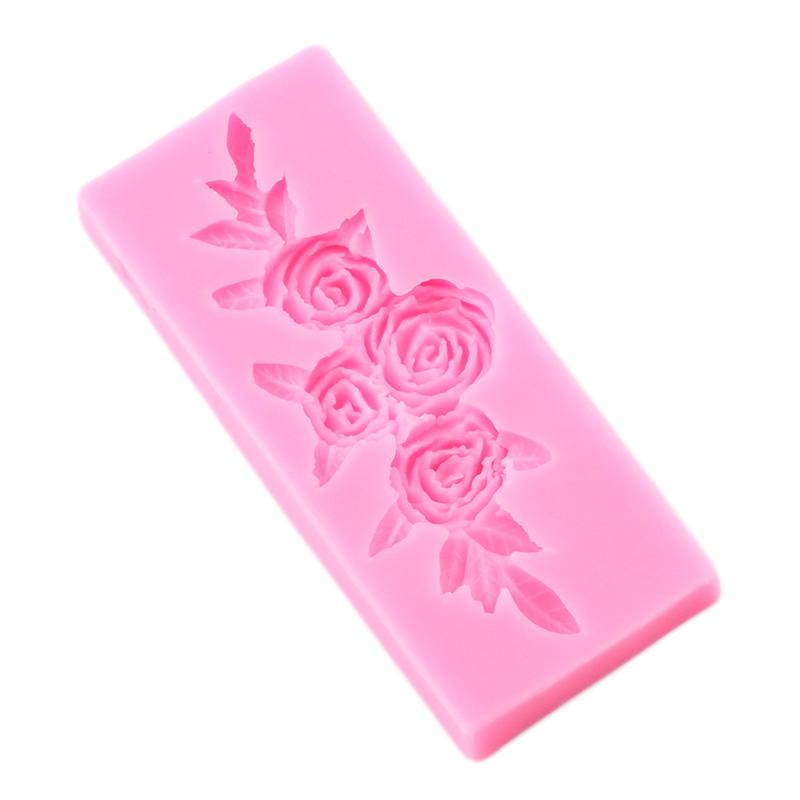 Leaf Rose Flower Silicone Molds DIY Wedding Fondant Cake Decorating Tools Candy Clay Resin Mold Chocolate Gumpaste Moulds