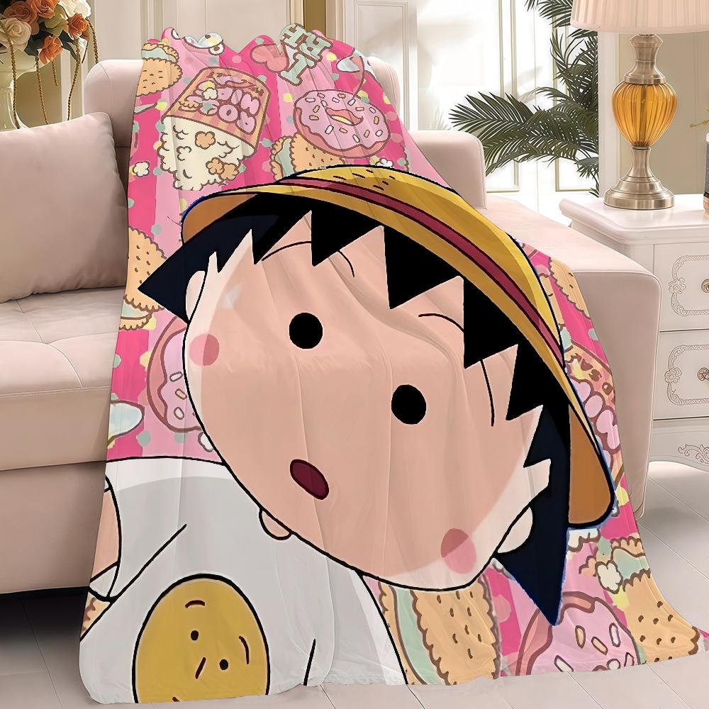 Cartoon C-Chibi Maruko-chan Blanket Warm Soft Suitable For Bedroom Sofa Bed Living Room Office Travel Camping Gifts