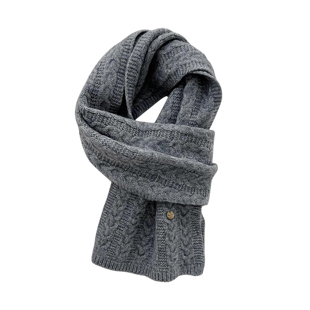 Wool Scarf Winter Solid Color Knitted Scarf Universal Warm Scarf Holiday Gift