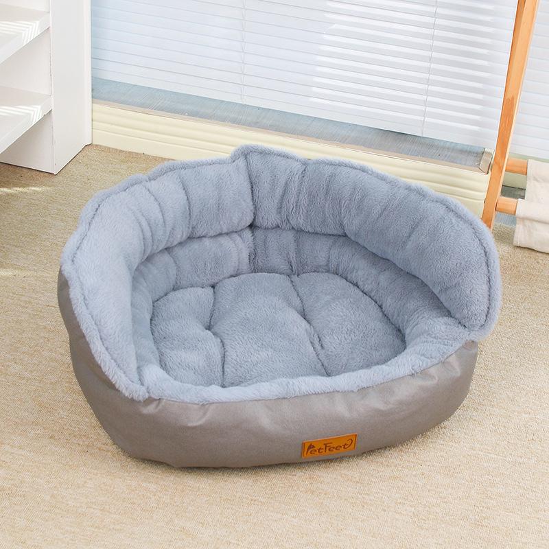 

Plush Winter Pet Bed - Cozy Sleeping Nest for Cats & Dogs Gray