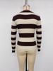 2026 Autumn/Winter Women's Retro Striped Knitted Long Sleeve Sweater with Lapel