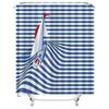 Luxury Nautical Sailboat Bathroom Curtain Waterproof Coastal Decor Spa Relaxation Blue Ocean Theme Premium Fabric Elevate Space