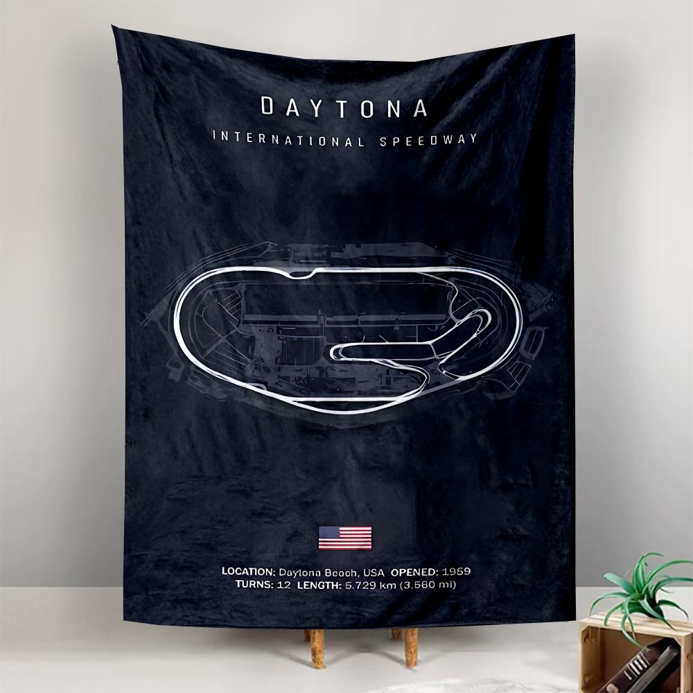 Daytona International Speedway Race Track Map Dark Design Patterned tapestry for bedroom and living room home decor sofas
