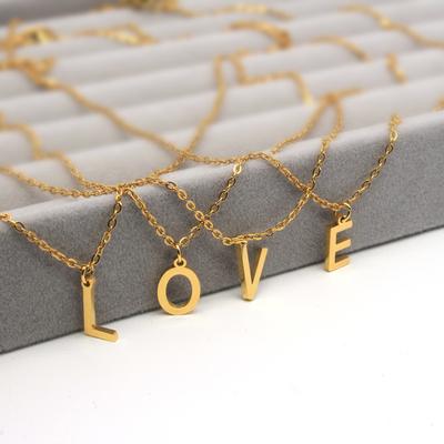 Accessories 26 English Letter Necklace Stainless Steel Pendant Clavicle Titanium Steel Necklace Light Luxury