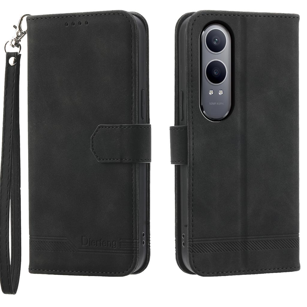 DIERFENG DF-03 Für Oppo K12x 5G (China)/OnePlus Nord CE4 Lite 5G Hülle Stoßfestes Leder Wallet Handyhülle
