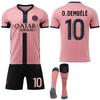 2024-25 Parijs Tweede Uitwedstrijd Roze Nee. 7 Mbabpe 10 Dembele 30 Voetbalshirt Set