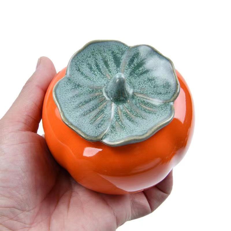 Persimmon Tea Scented Ceramic Candy Jar and Candle Holder