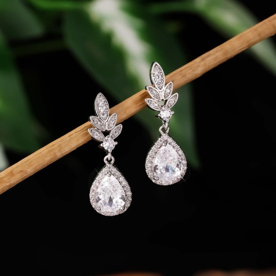 ZAKOL New Classic Cubic Zircon Drop Earring for Women Fashion Crystal Elegant Bridal Wedding Party Jewelry Gifts