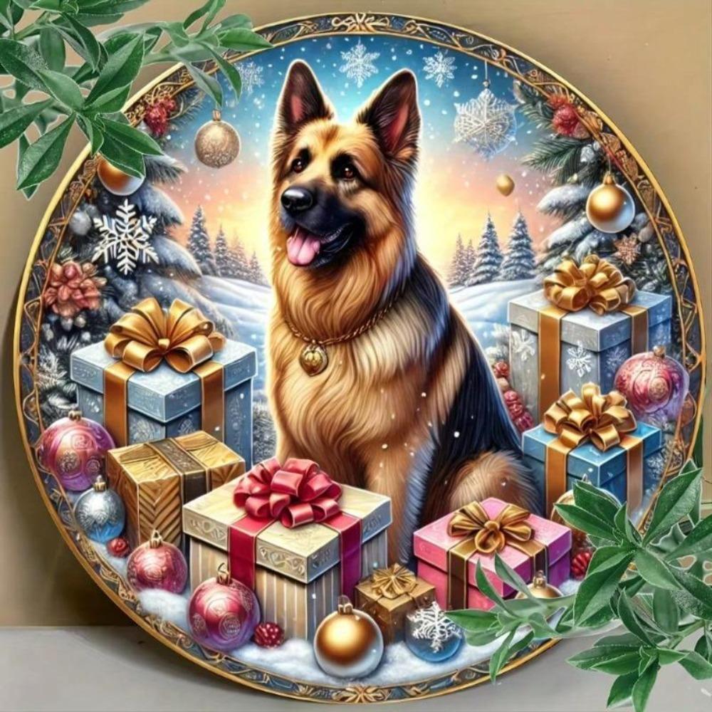 Metal Tin Sign German Shepherd Dog Crown Home Decor Vintage Wall Art