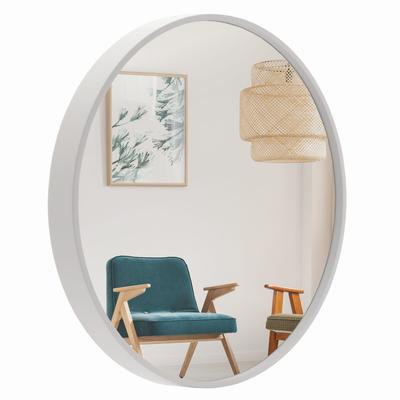 Round Mirror 80 Cm MDF Frame White