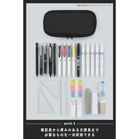 Kokuyo Pencil Case Nami Holder Pen Webre All Black AMF-VBF340D