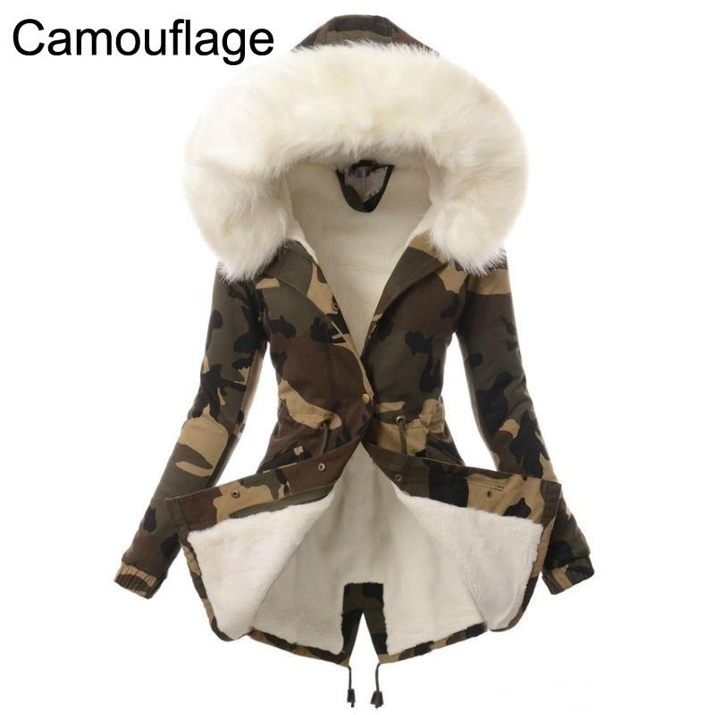 Giacca parka con cappuccio in pelliccia sintetica da donna, lunga, calda, invernale, in pile, spessa, taglie forti