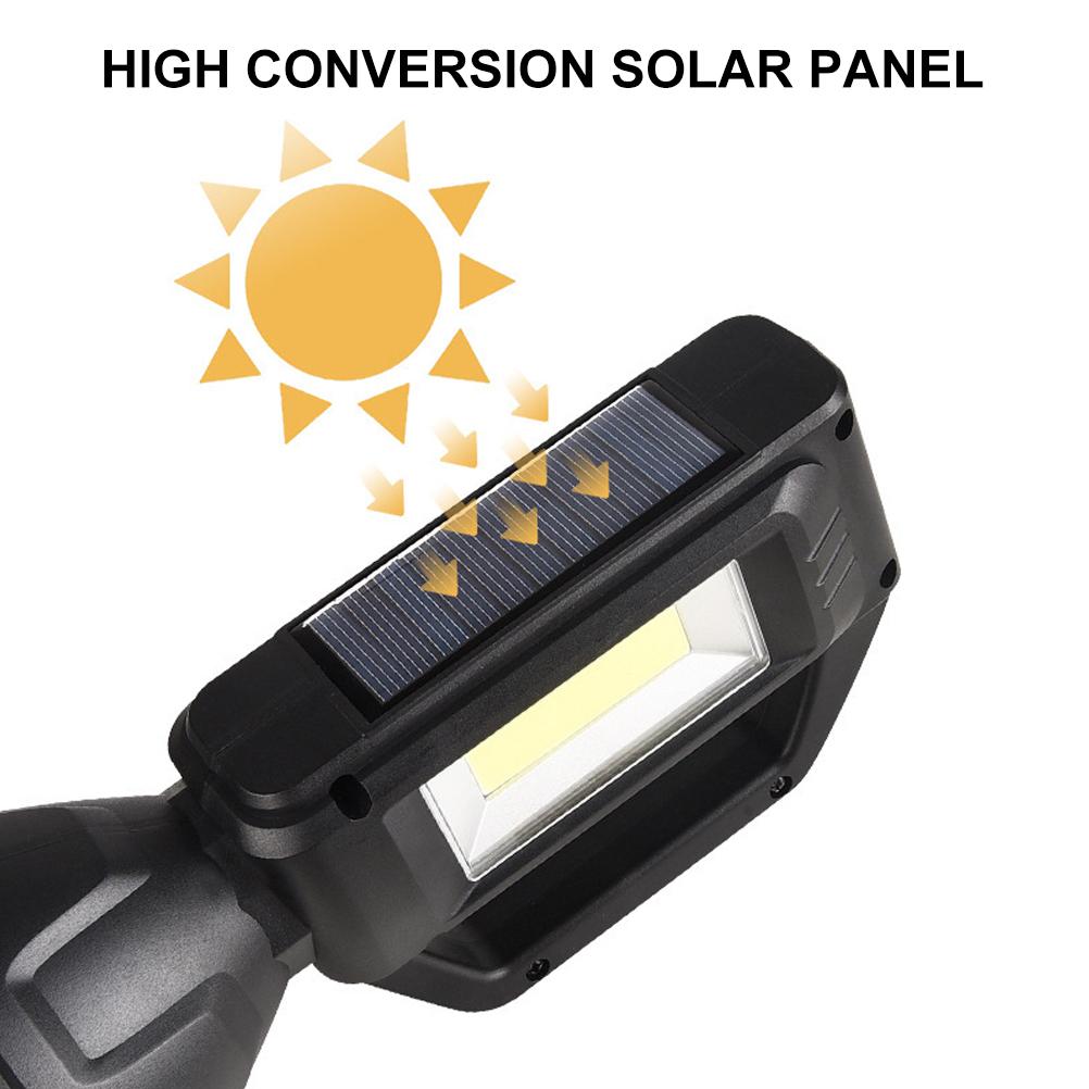 

Сверхъяркий ручной фонарик на солнечной батарее, перезаряжаемый фонарик, водонепроницаемый прожектор для