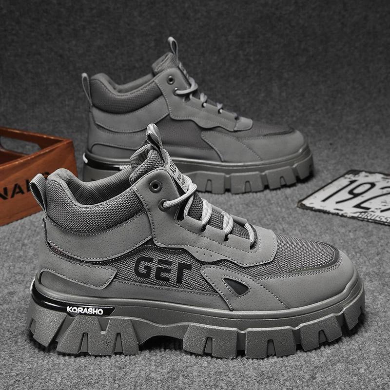 Ankle Boots Loafers Fabric Sports and Leisure Shoes for Men Casual Sneaker Male Sneakers Hiking Boots Round Toe Wear-resistant