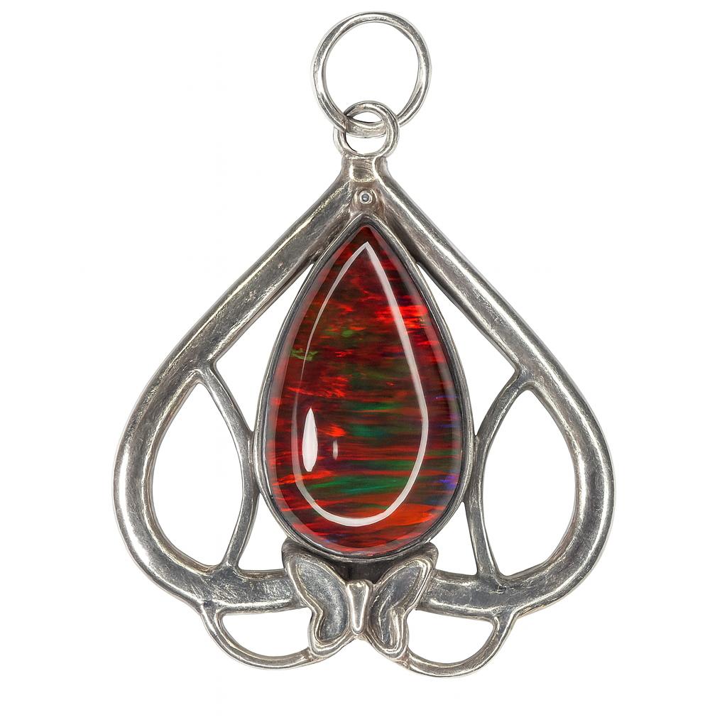 Natural Opal Pendant 44.15 ct Pear Cut Stone Silver Jewelry October Birthstone for Gem Collections