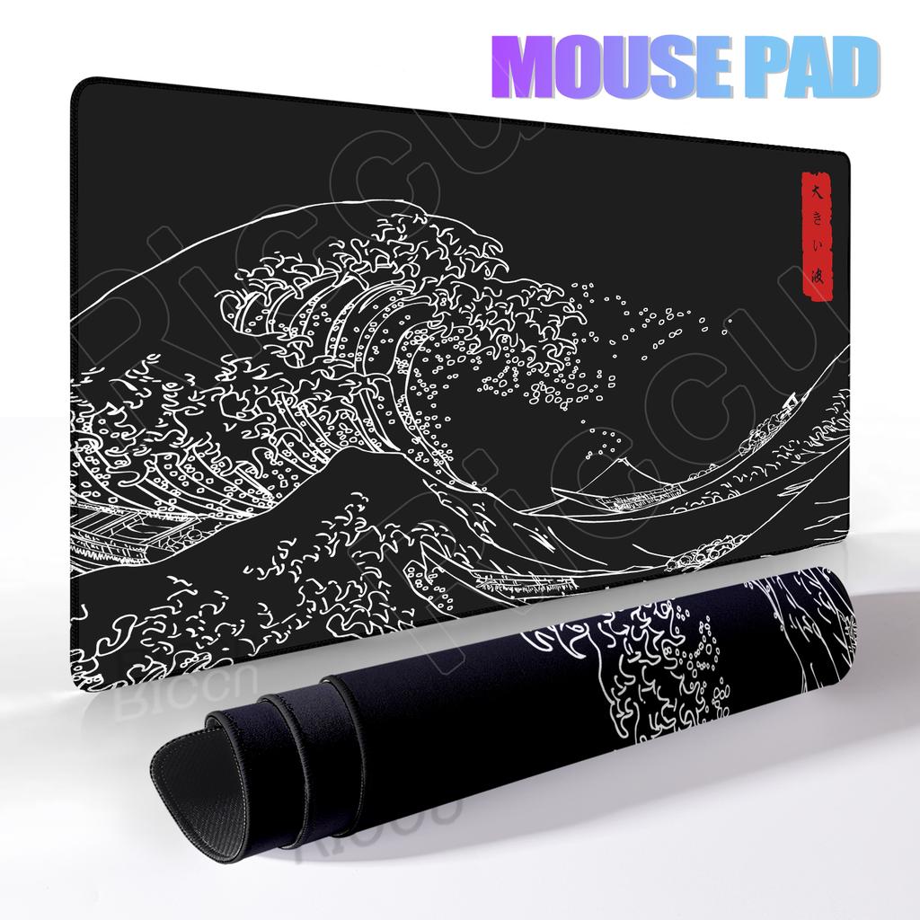 Large Mousepad Japan Great Wave Kanagawa Mousepad Keyboard Mat Deskpad Pc Game Desk Mats Company Mouse Pad Minimalist Mouse Mats