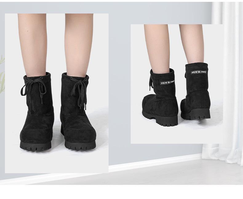 Women's 2025 Winter Thick-Soled Snow Boots: Fashionable, Non-Slip, Ugly-Cute Ski Boots with Drawstring for Big Toes; Thickened and Warm.