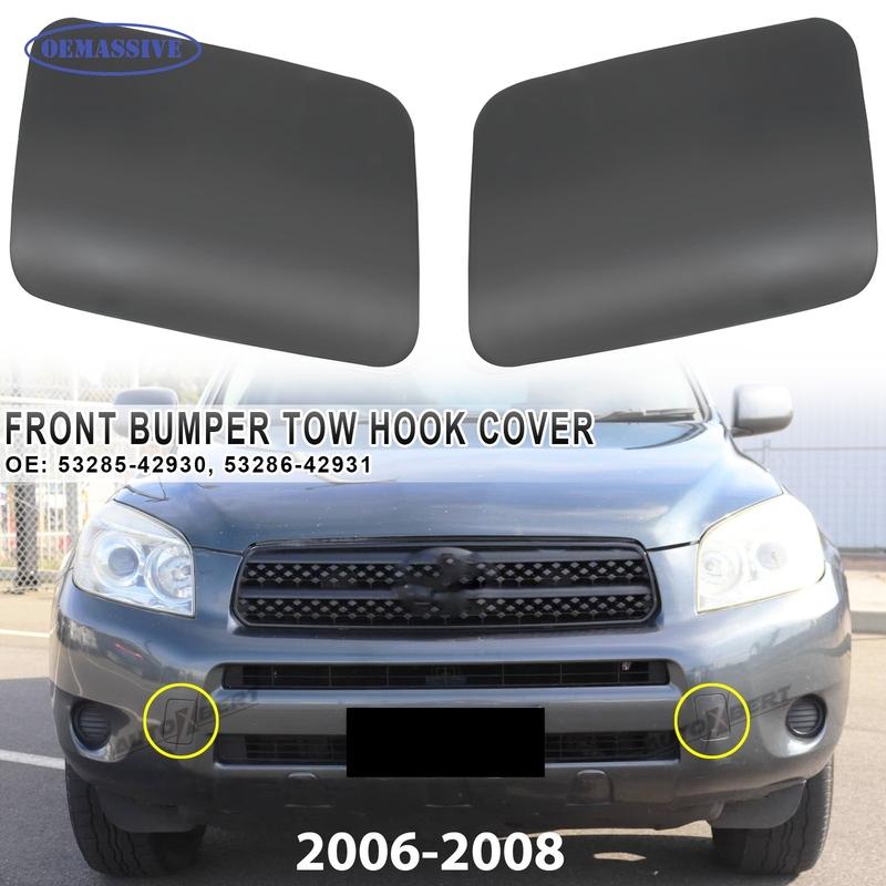 

Для Toyota RAV4 2006-2008 Пара заглушок буксирувального гака переднього бампера Заміна в стилі OE для деталей 53285-42930 53286-42931 Набір ліва права