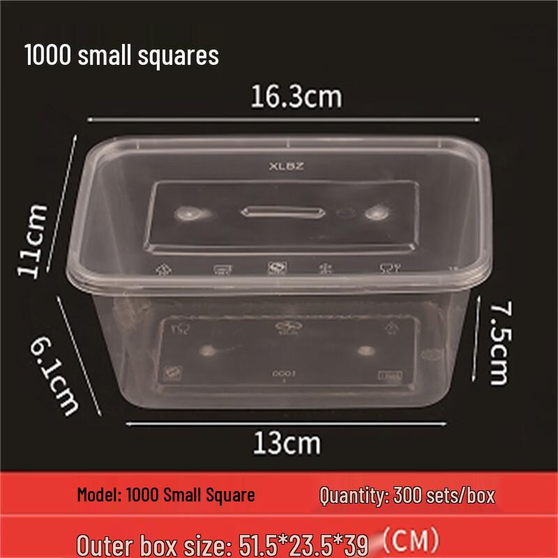 Disposable Square Plastic Takeaway Food Containers