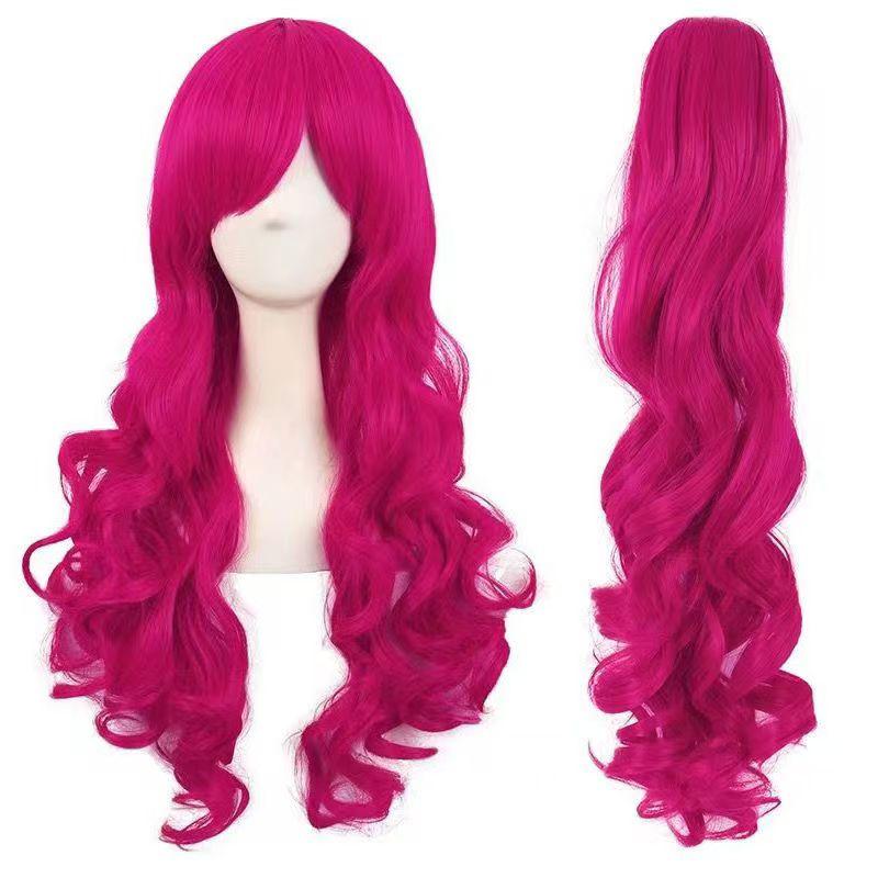 Pony Friends Pinkie Pie Cosplay Wig Double Ponytail Synthetic Long Curly Wig Cute Girl The Pony Cartoon Anime Coser Wig Daily