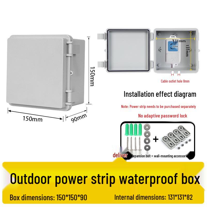 Zamykana wodoodporna skrzynka gniazdkowa zewnętrzna z osłoną przeciwdeszczową