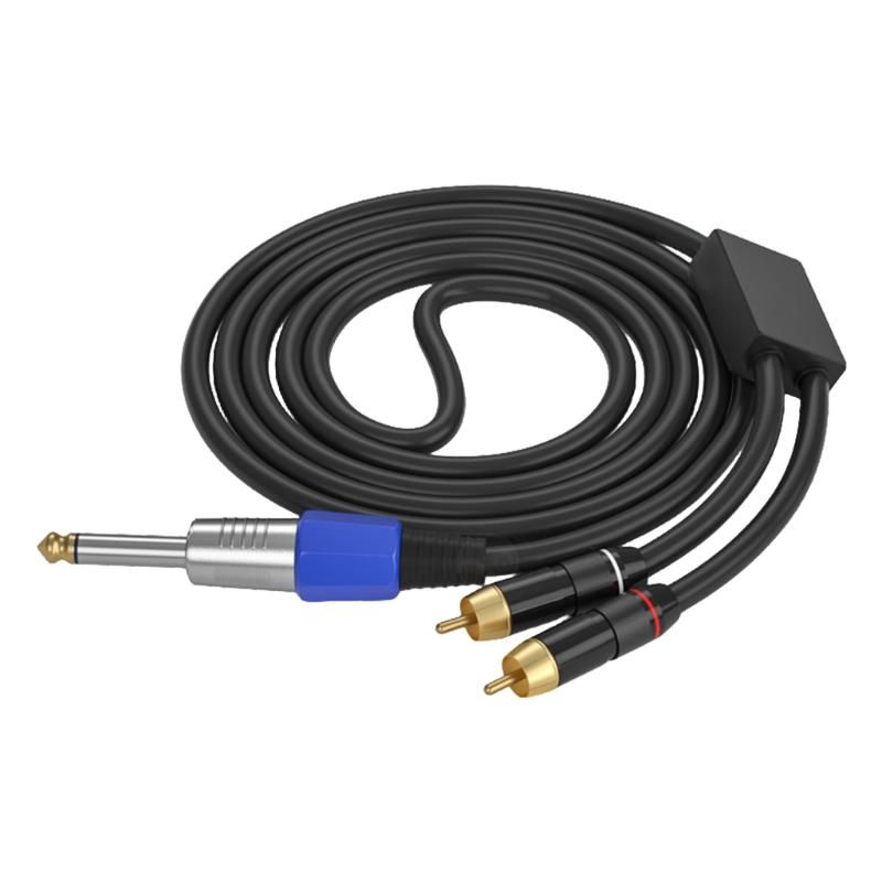 Professional 1/4Inch Male To 2RCA Male Stereo Y Splitter Cable 6.35 To 2RCA Connection Cord Wire 50cm To 10m