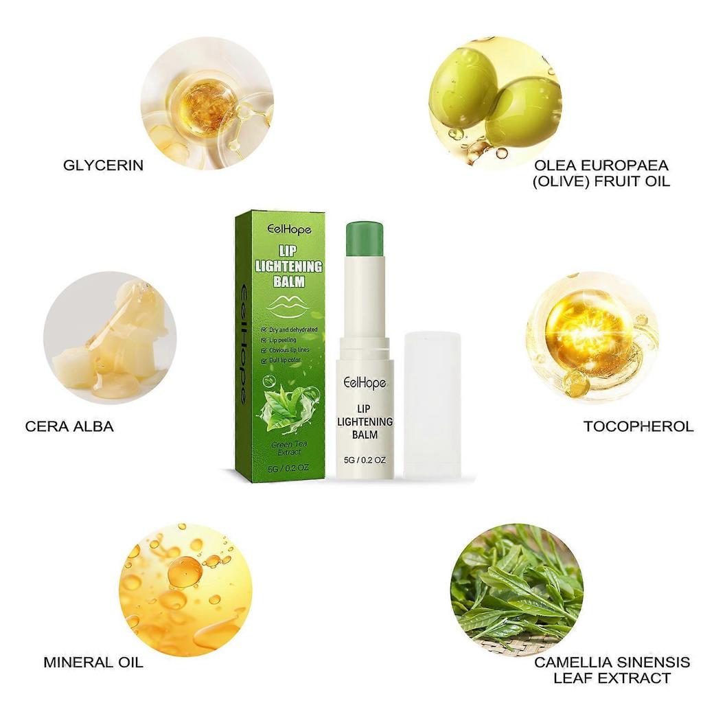 Bálsamo Labial Hidratante de Té Verde Eelhope - Nutritivo, Hidratante, Elimina la Piel Muerta, Previene los Labios Agrietados y las Líneas Finas