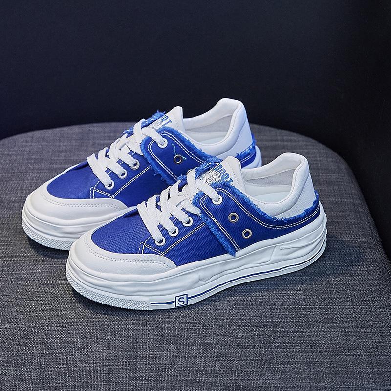

Женские дизайнерские кроссовки Vulcanize Shoes 2022 Urban Casual Sports Canvas Shoes Женские дышащие кроссовки на шнуровке 40 синий