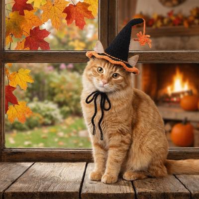 Soft Pet Halloween Star Hats Breathable Halloween Dog Costume Funny Cat Witch Hat  Halloween Party