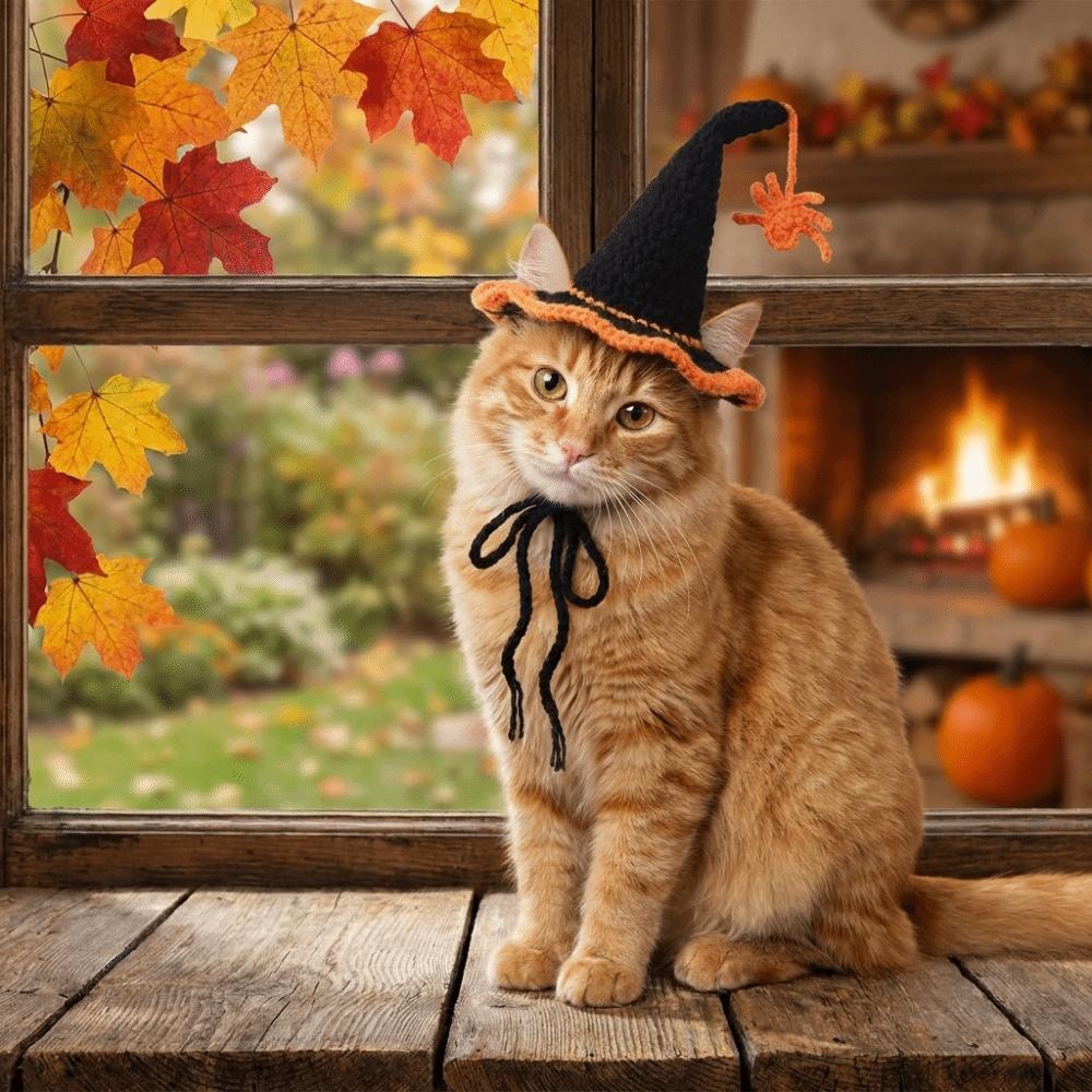 Breathable Pet Halloween Star Hats Soft Cat Witch Hat Halloween Dog Costume Photos Props