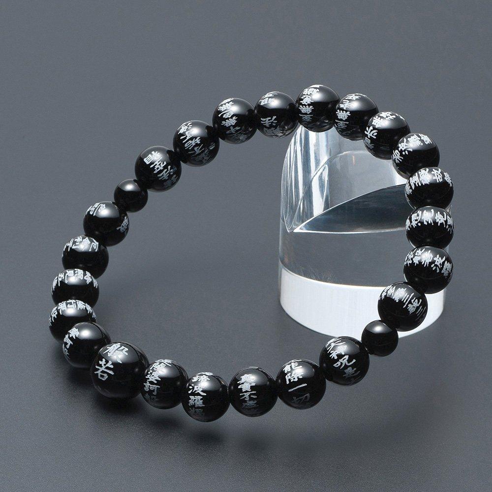 

Buddhist Altar Shop Takita Shoten Specially Selected Bracelet Prayer Beads Heart Sutra Engraved Bracelet Black Onyx 8mm Beads Prayer Bead Prayer Bead чорний