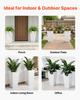 Tall Planters Set of 2, 665 Mm Large Outdoor Taper Planters for Outdoor Indoor Plants, Front Porch Plastic Modern Flower Pots with Casters, Inner Pot
