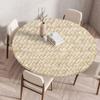 60/90/120Cm Round Table Cover Waterproof Oil-Proof Tablecloth Elastic Fitted Round Table Cover for Kitchen Dining Wedding Party