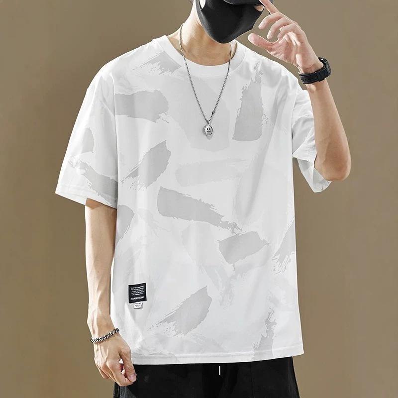 Men Summer Loose Thin Breathable Round Neck Short Sleeve Casual T Shirt