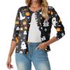 Women's Fashionable, Casual, Comfortable Halloween Print Cardigan Jacket