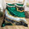 Green Marble Duvet Cover Twin King Marbling Texture Bedding Set Foil Print Glitter Comforter Cover Modern Abstract Art Bed Cover