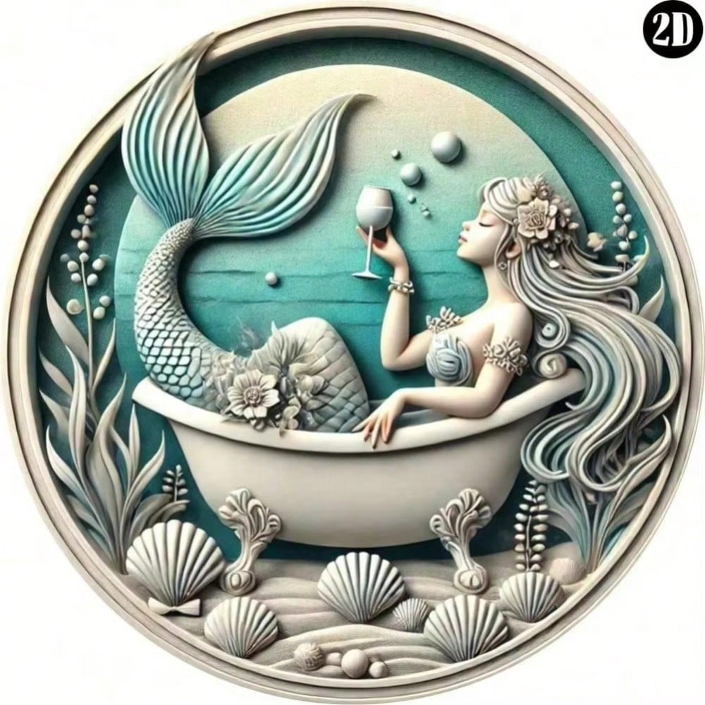 

Elegant Metal Wall Art 1Pc Round Plaque with Holes for Bathroom Beach House Gift 20x20 разноцветный