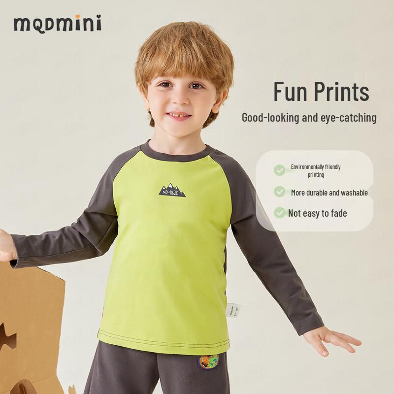 MQDMINI Boys' Long Sleeve Raglan T-Shirt