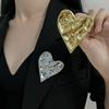 2026 Trendy Gold Silver Color Big Round Brooches For Women Minimalist Metal Irregular Folded Pin Brooch Fashion Jewelry Gift
