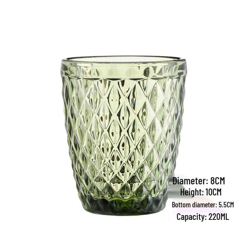 Embossed Glass Tumbler: Versatile Cup for Mouthwash, Juice, Milk, or Beer
