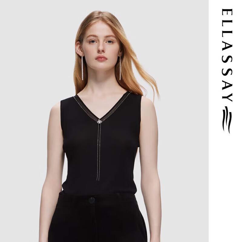 

ELLASSAY Трикотажный топ без рукавов с отделкой S