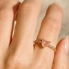 Heart Shape Pink Rose Quartz Stone Gold Plated Ring for Women – Romantic Elegant Jewelry Personalized Rings