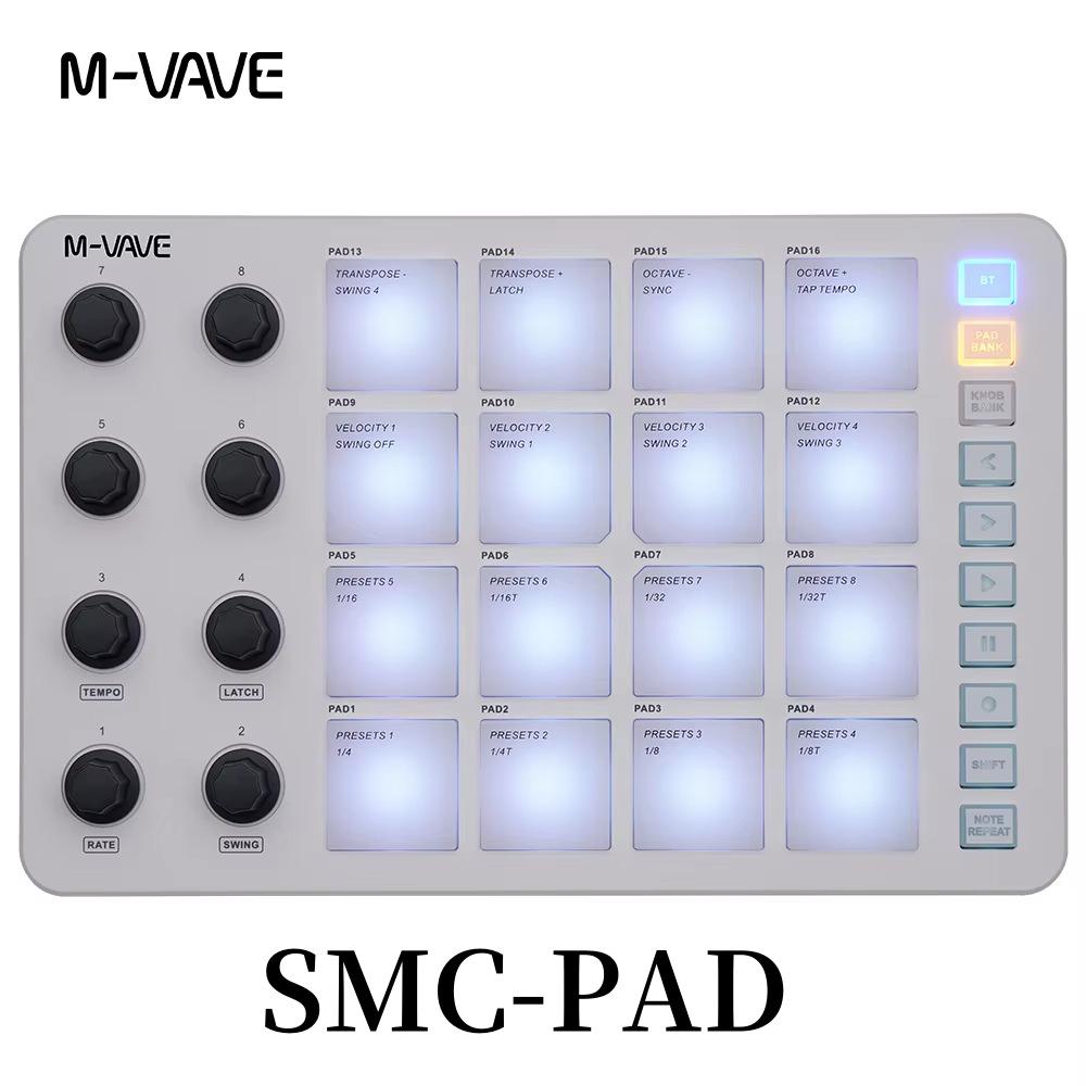 M-VAVE SMC 16-клавишный мини-контроллер MIDI-пэдов Bluetooth